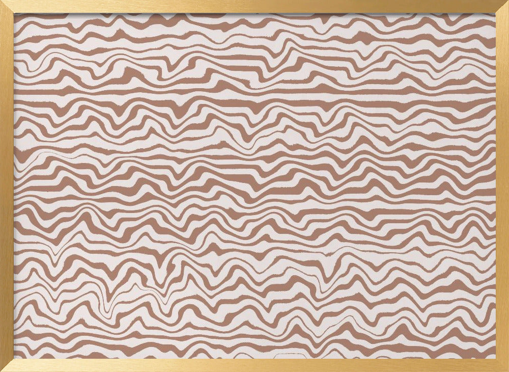 Shaky Beige Lines Square Poster